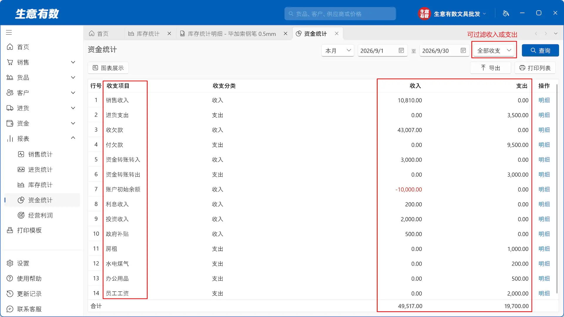 生意有数进销存-资金统计