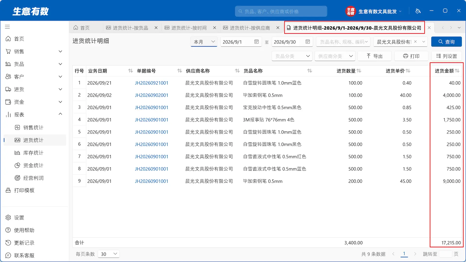 进货统计-生意有数进销存官网 | 免费进销存软件 | 库存管理软件